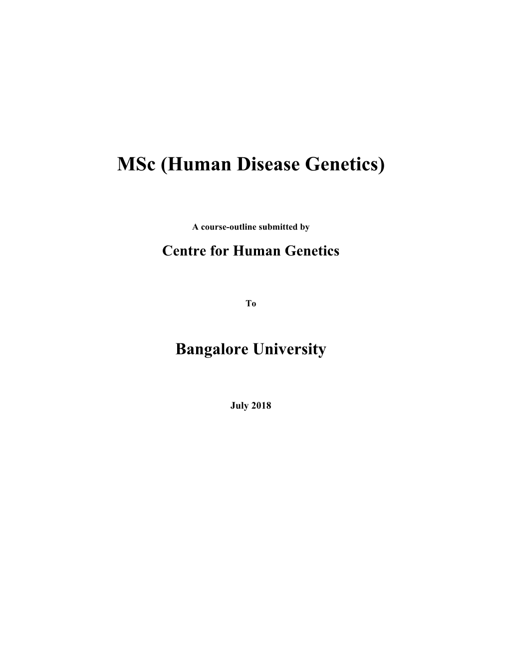 Msc (Human Disease Genetics)