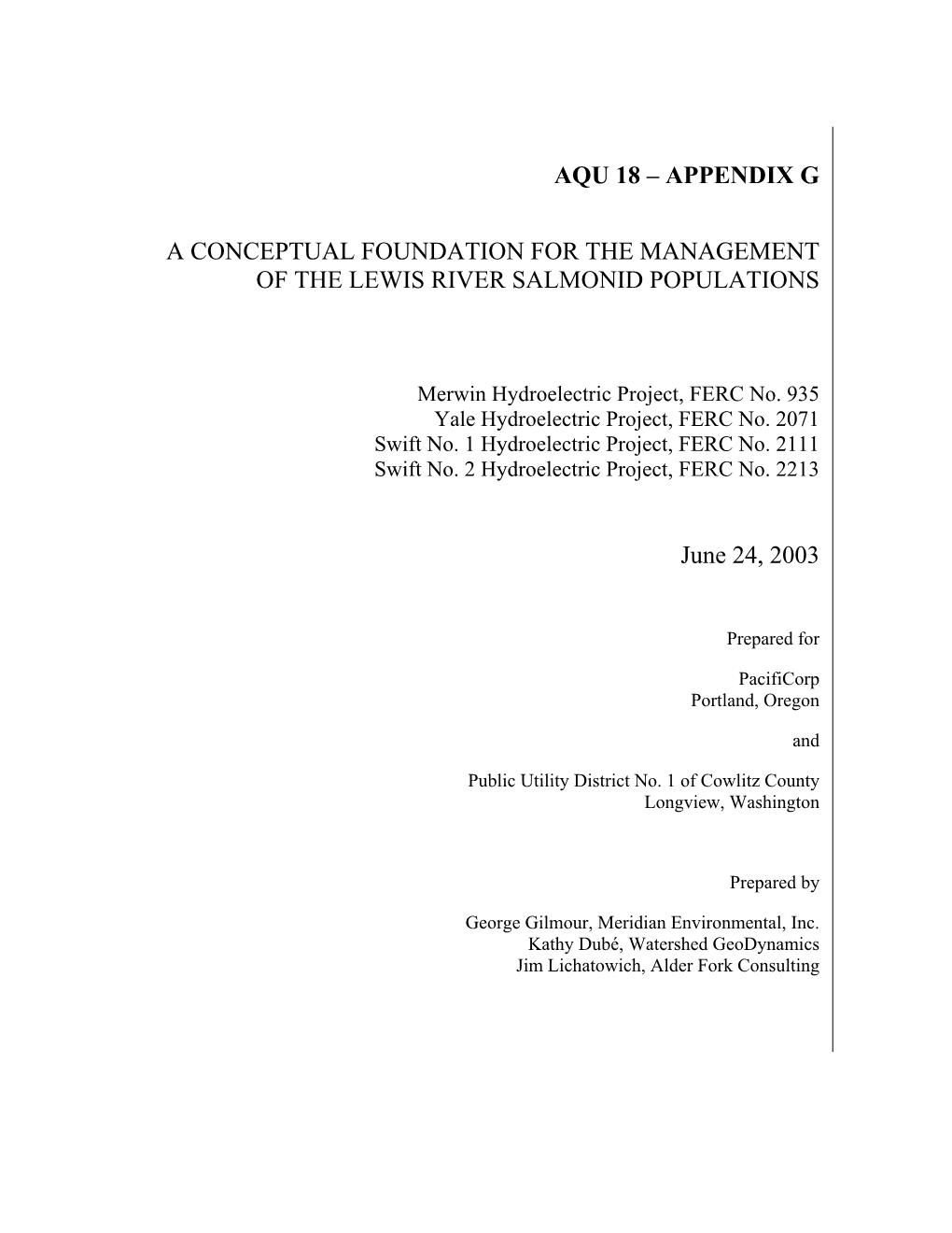 AQU 18 Appendix G