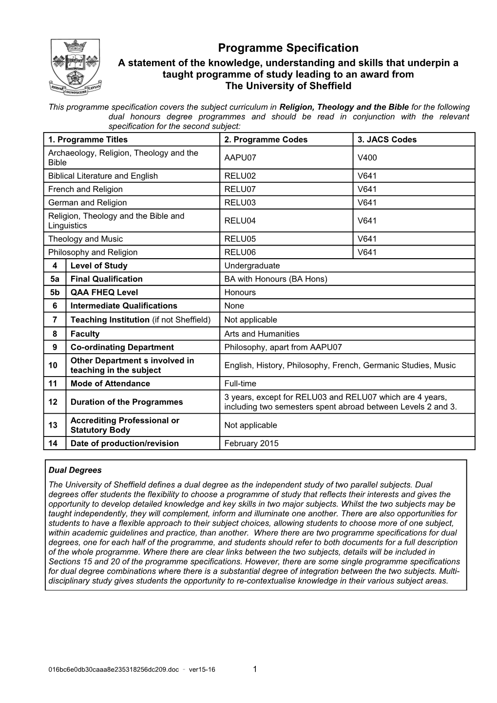 16. Programme Aims s1