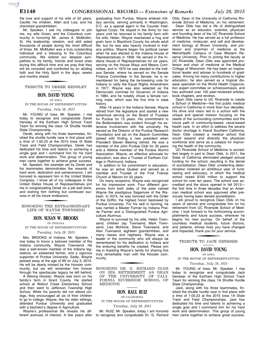 CONGRESSIONAL RECORD— Extensions of Remarks E1148 HON