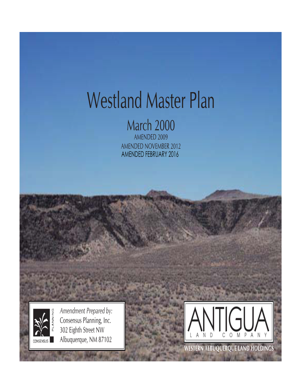 Westland Master Plan March 2000 AMENDED 2009 AMENDED NOVEMBER 2012