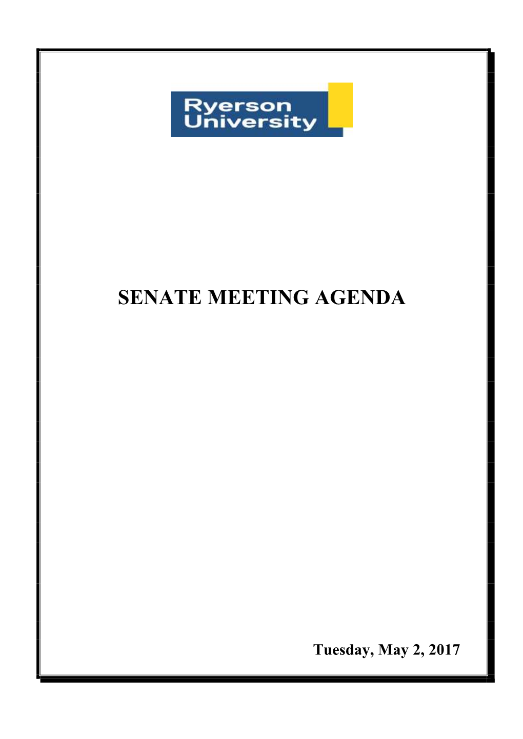 Senate Meeting Agenda