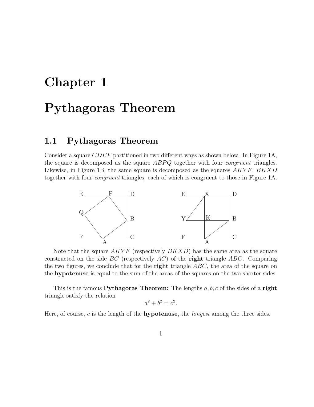 Chapter 1 Pythagoras Theorem