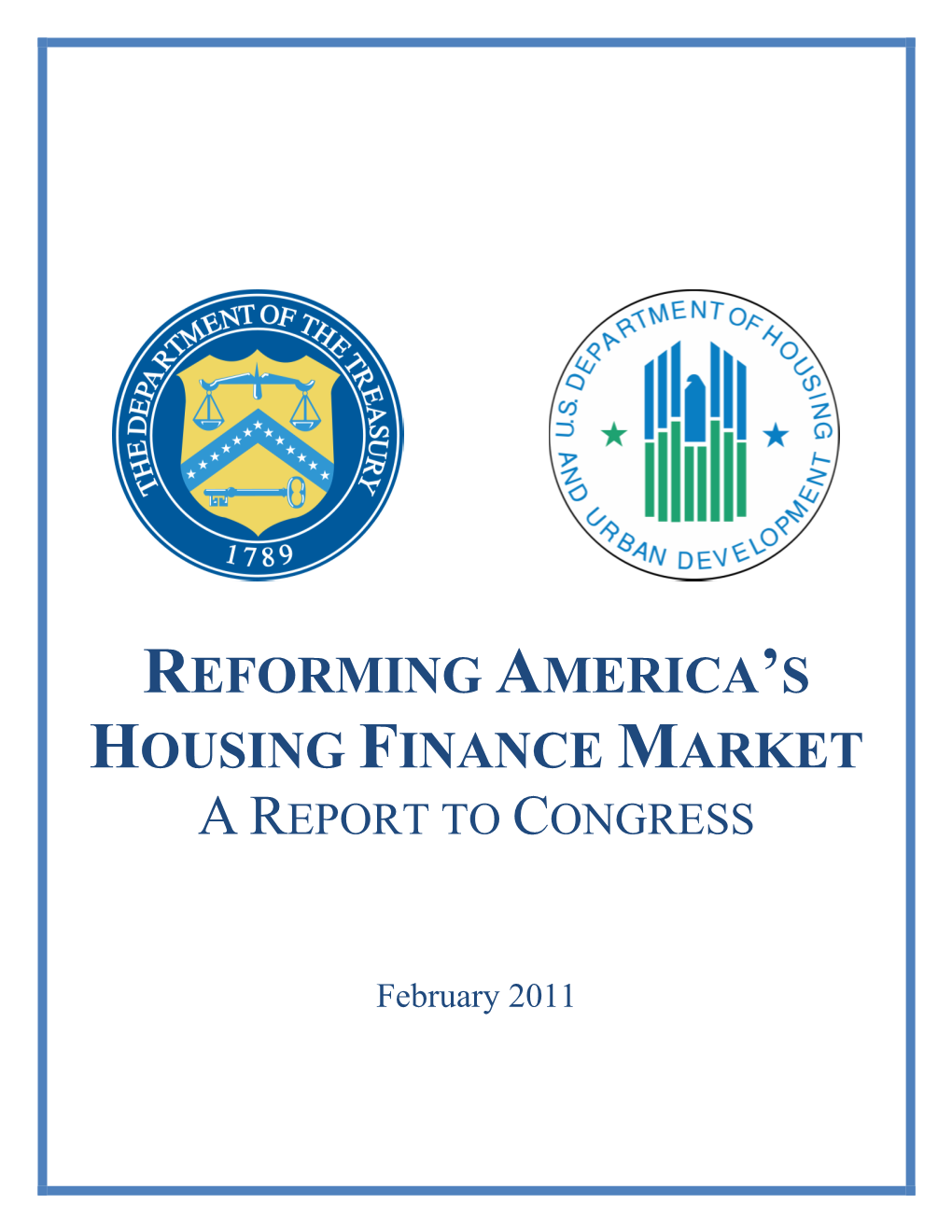 Reforming America's Housing Finance Market