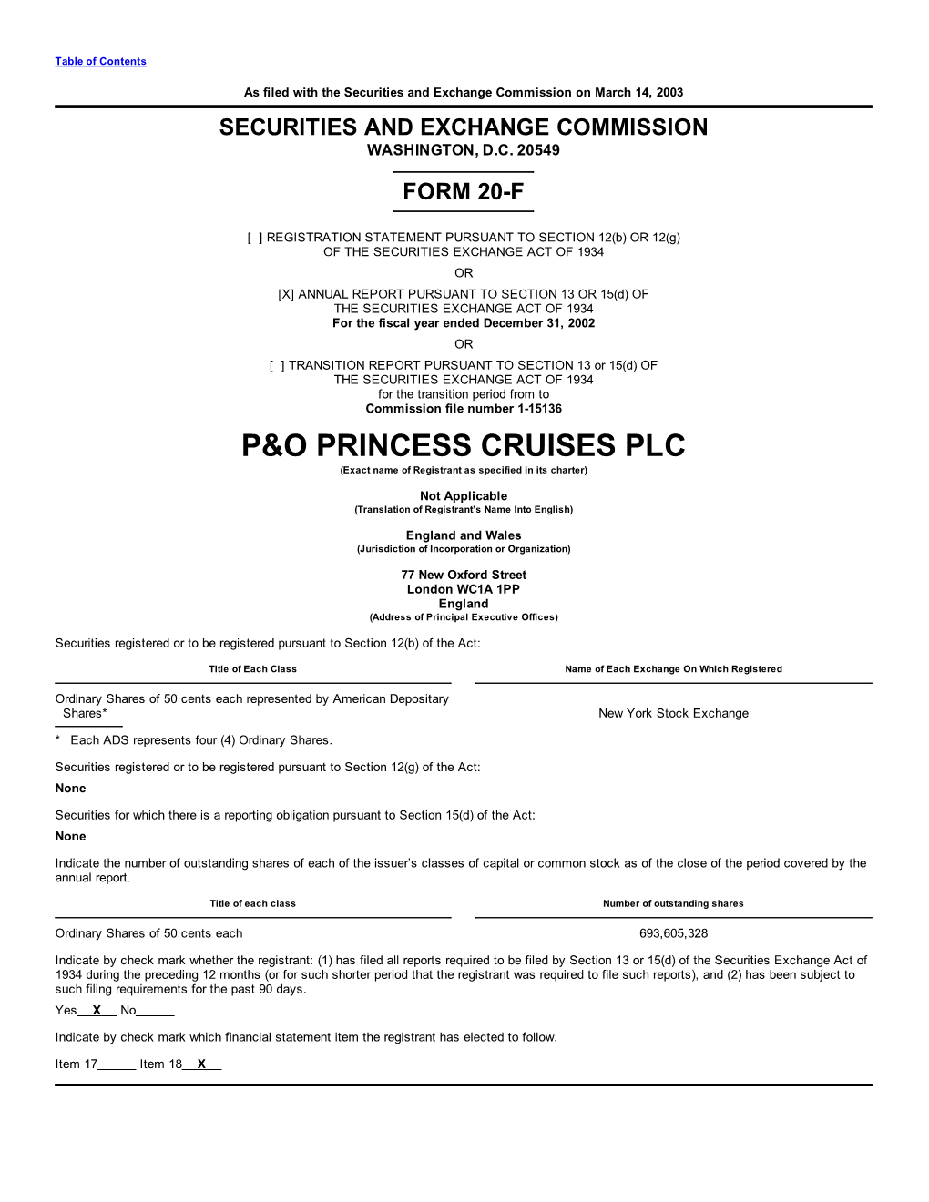 P&O Princess Cruises