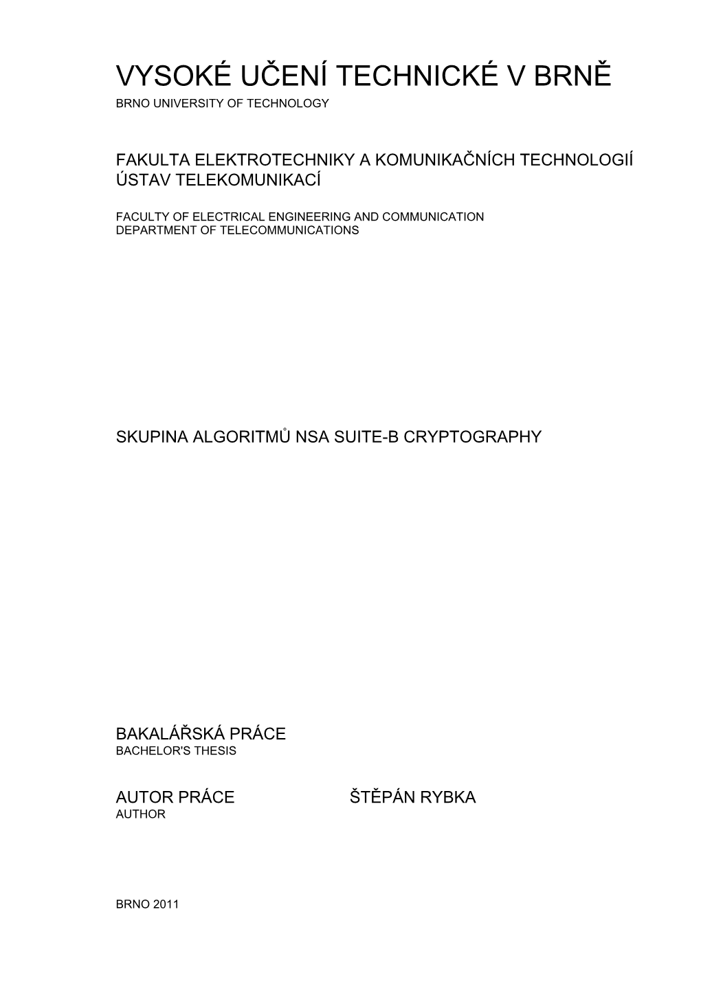 Skupina Algoritmů Nsa Suite-B Cryptography