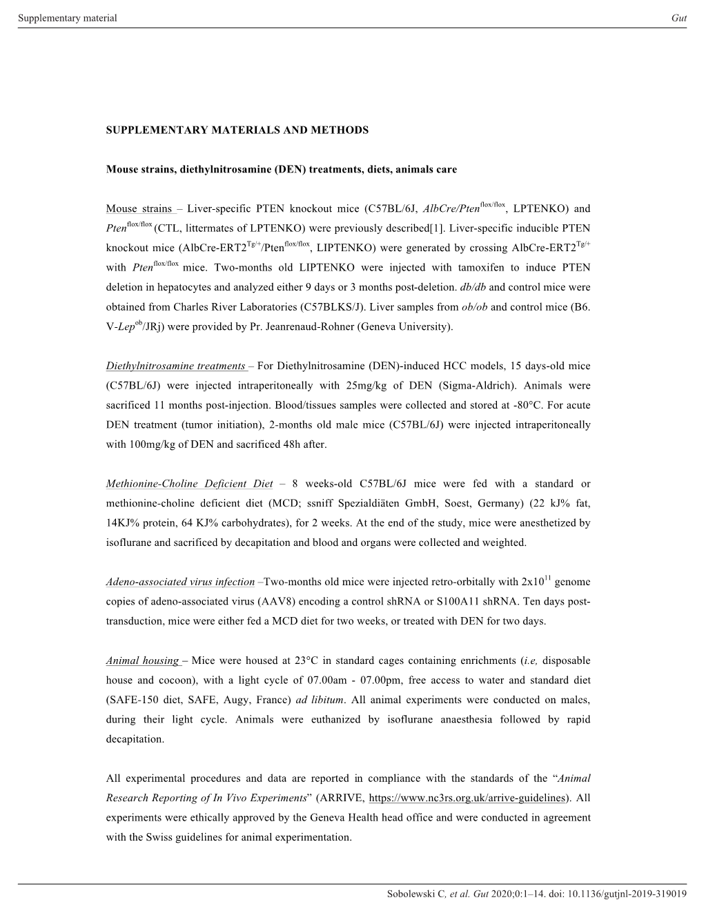 SUPPLEMENTARY MATERIALS and METHODS Mouse Strains, Diethylnitrosamine