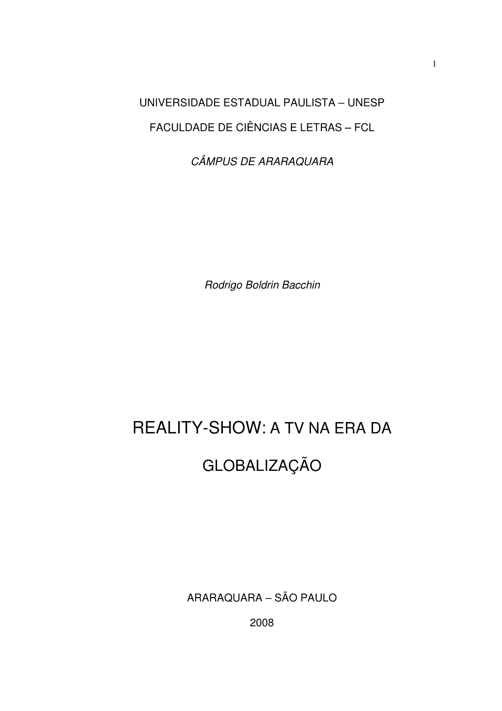 Reality-Show: a Tv Na Era Da