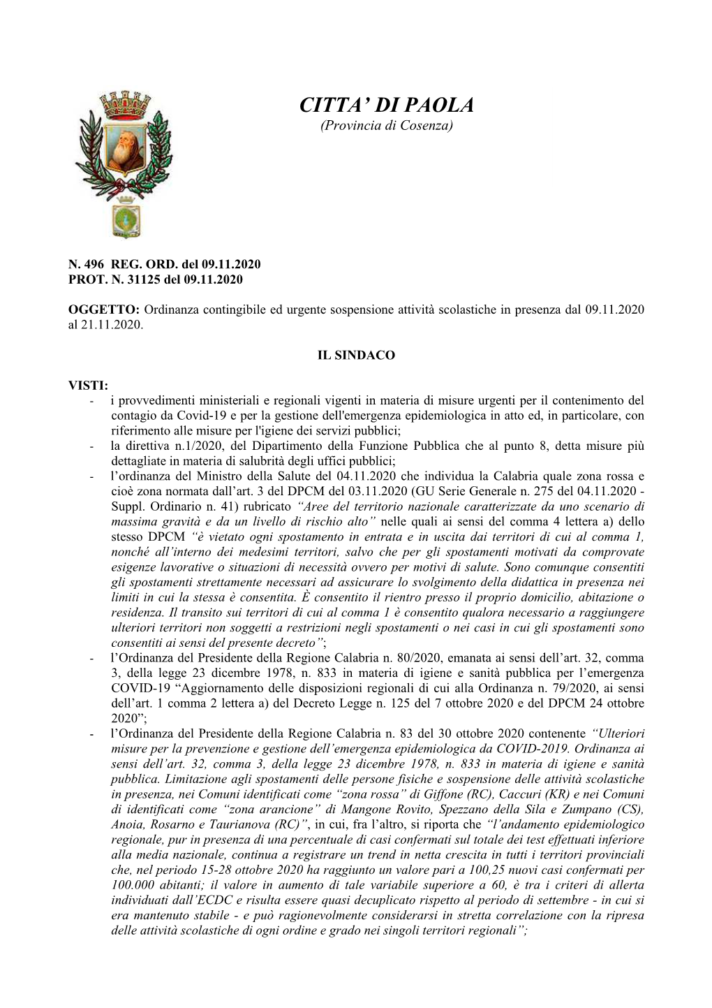 ORDINANZA CHIUSURA SCUOLE.Pdf