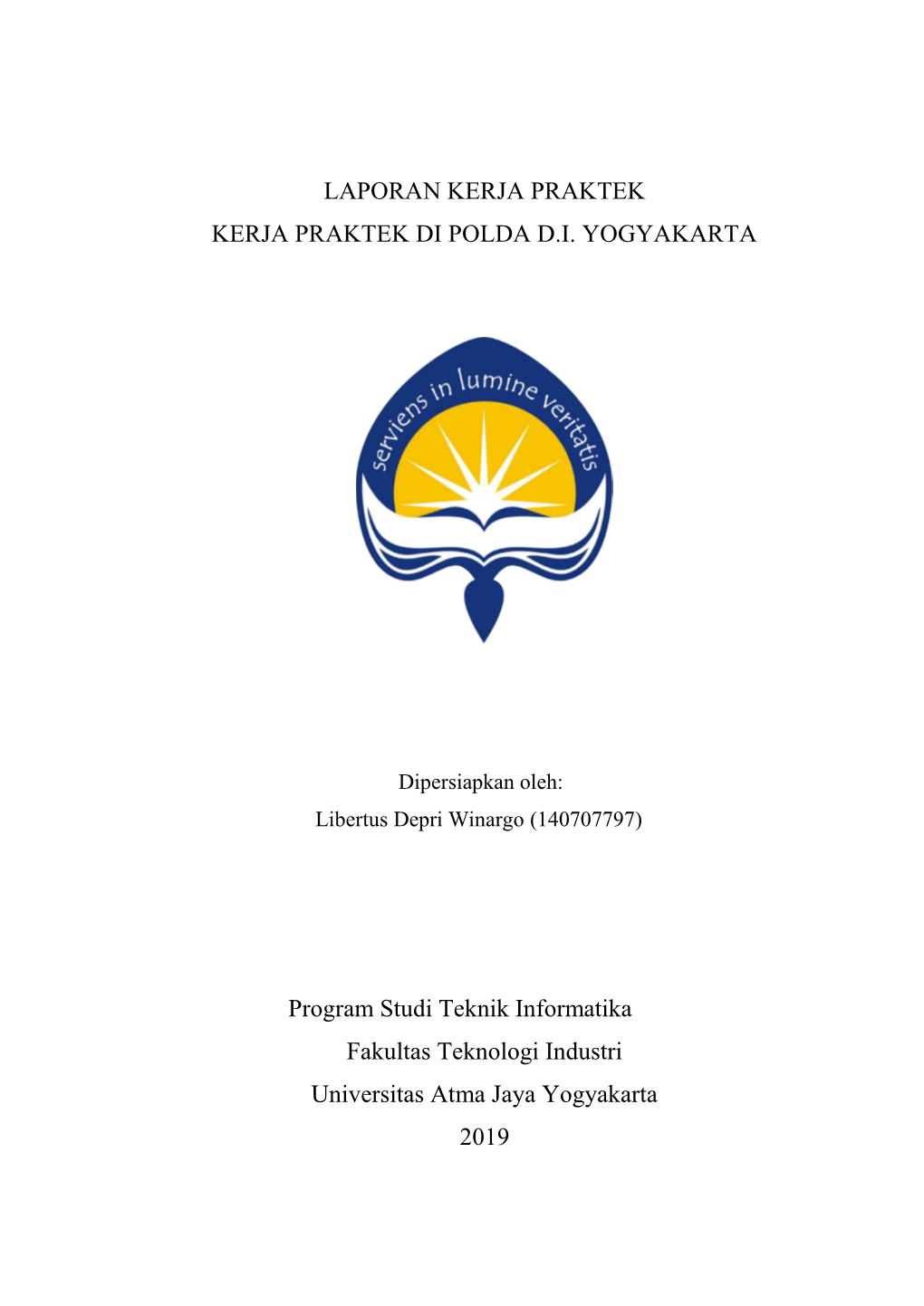 Laporan Kerja Praktek Kerja Praktek Di Polda Di Yogyakarta