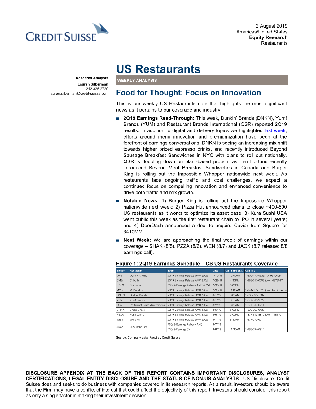 US Restaurants
