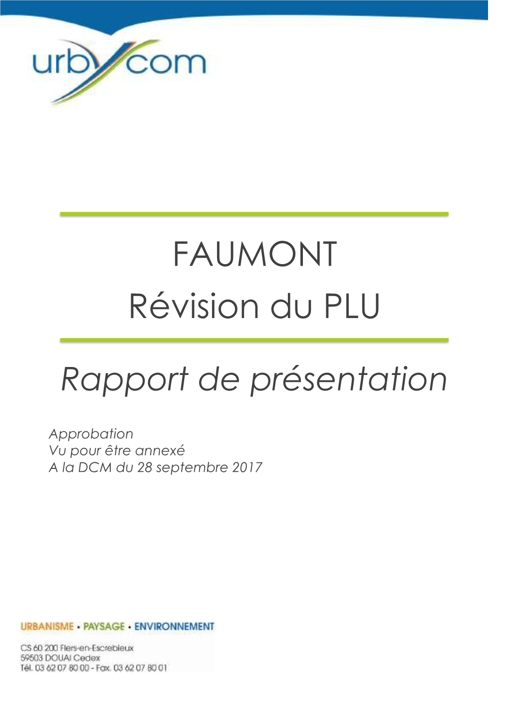 FAUMONT Révision Du PLU