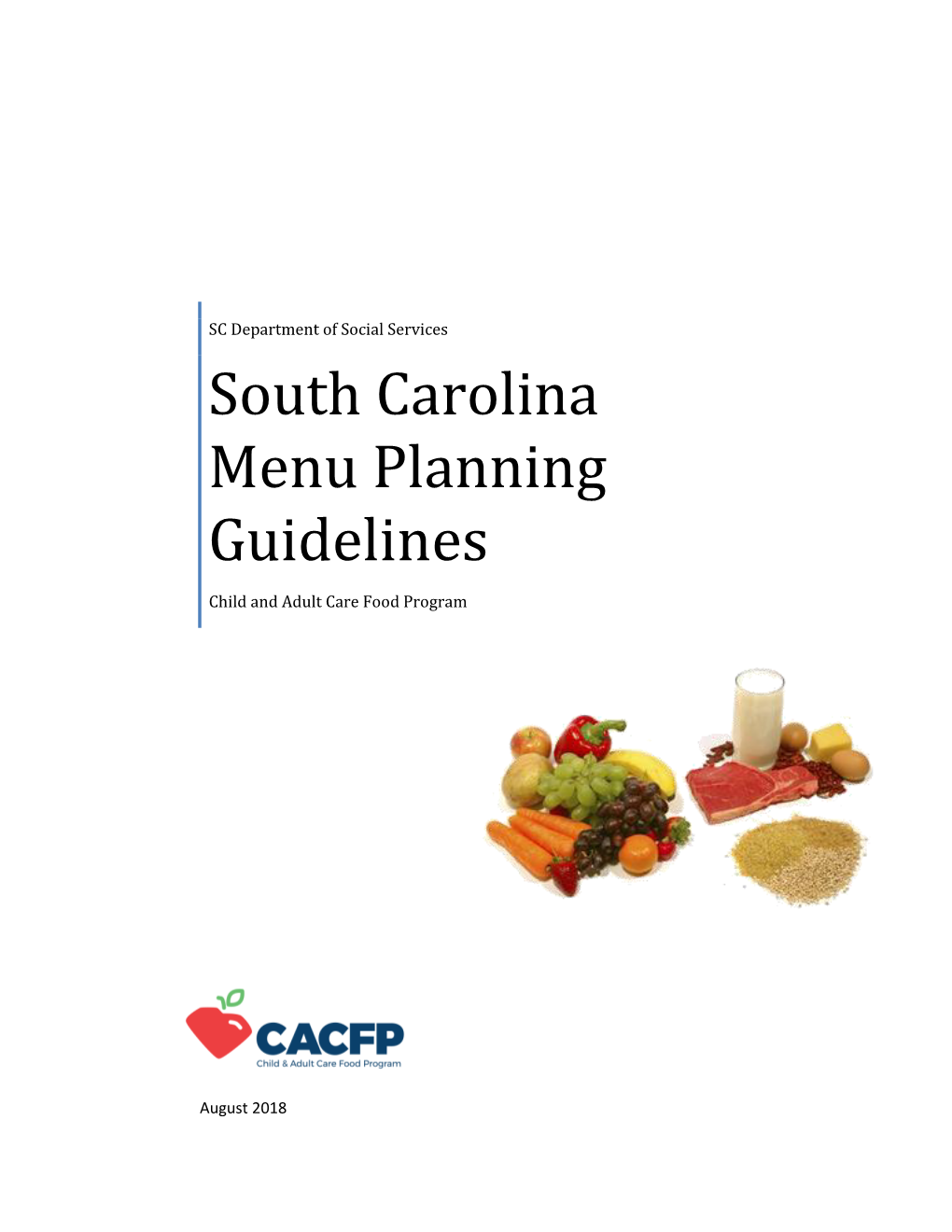 South Carolina Menu Planning Guidelines