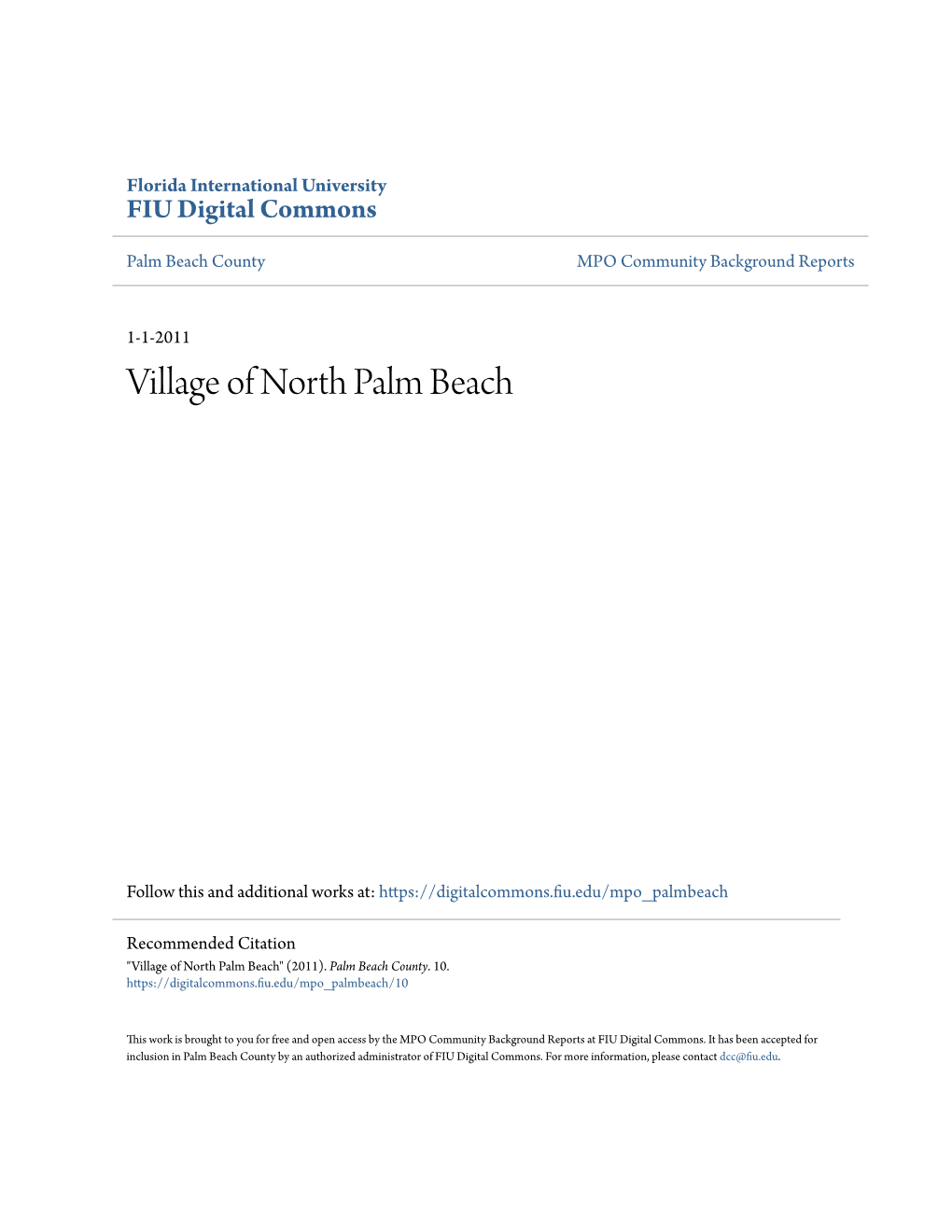 Village of North Palm Beach