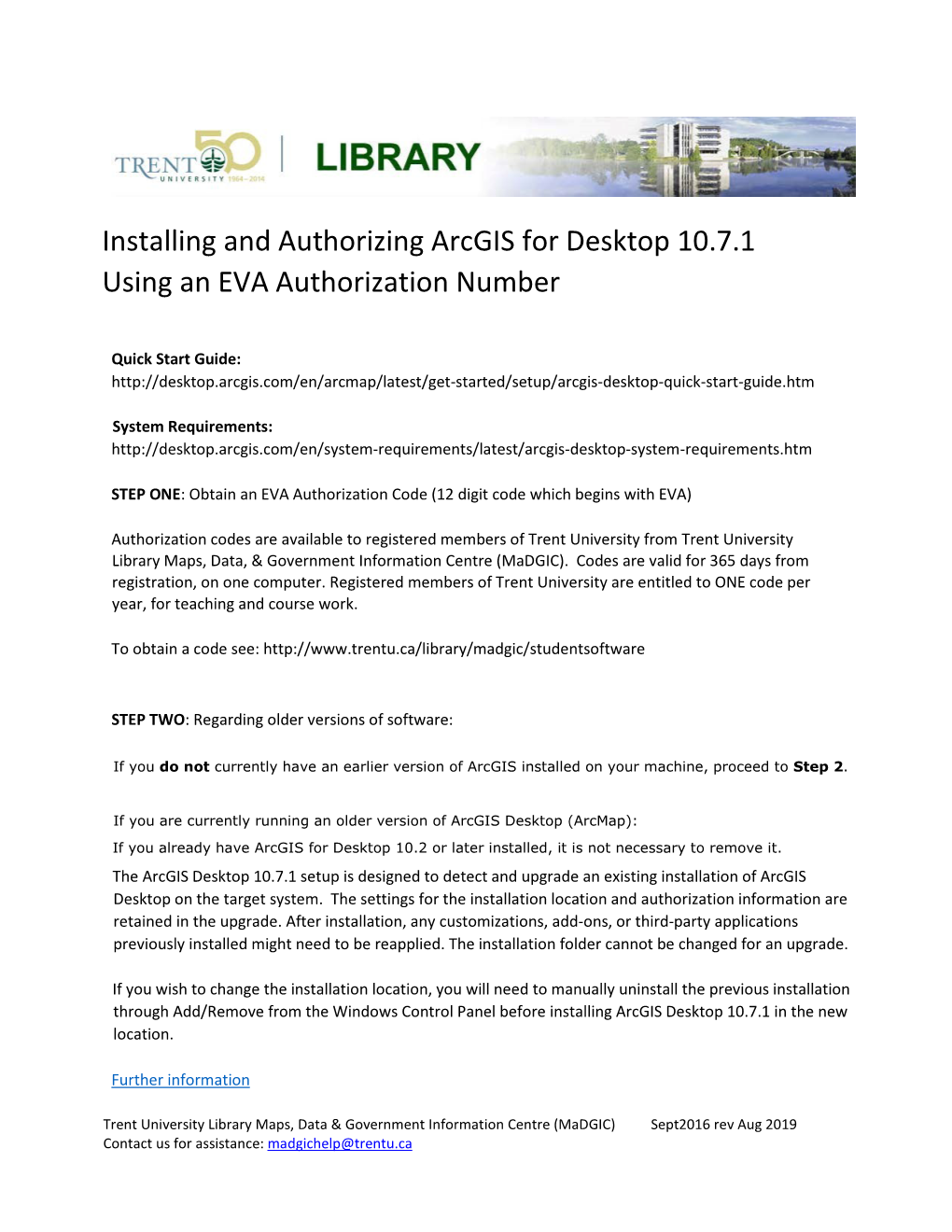 Installing and Authorizing Arcgis for Desktop 10.7.1 Using an EVA Authorization Number