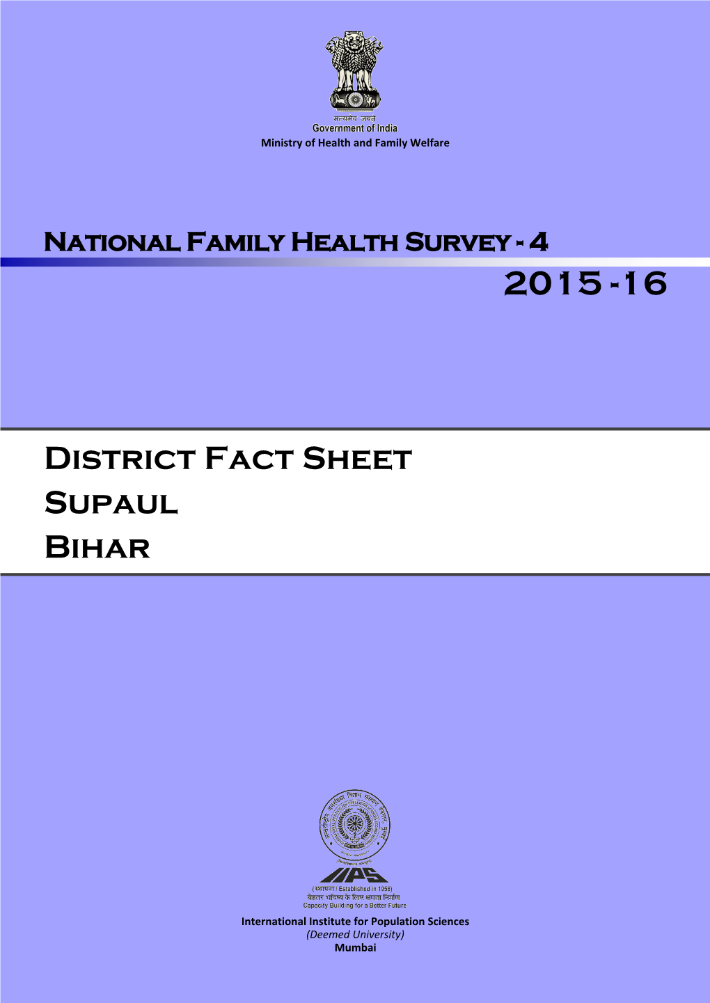 District Fact Sheet Supaul Bihar