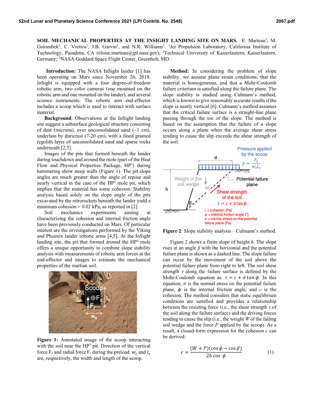 Soil Mechanical Properties at the Insight Landing Site on Mars