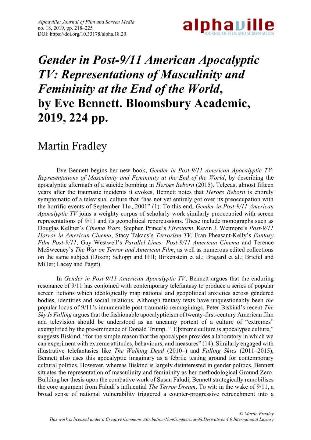 Representations of Masculinity and Femininity at the End of the World, by Eve Bennett