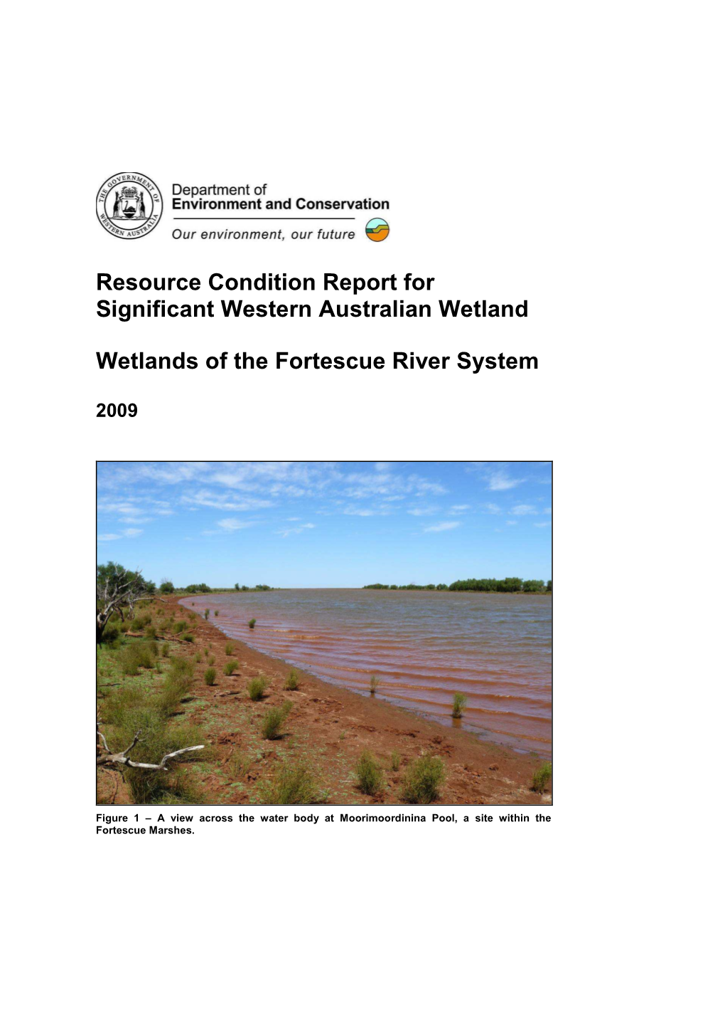 Resource Condition Report for Significant Western Australian Wetland Wetlands of the Fortescue River System