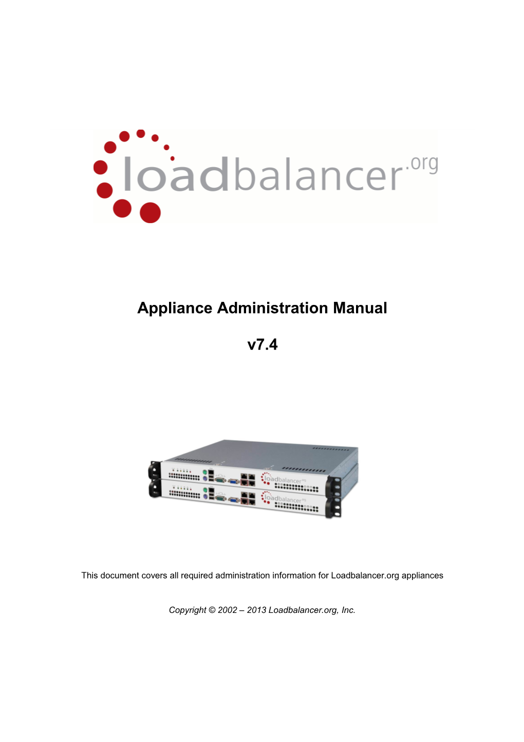 Appliance Administration Manual V7.4