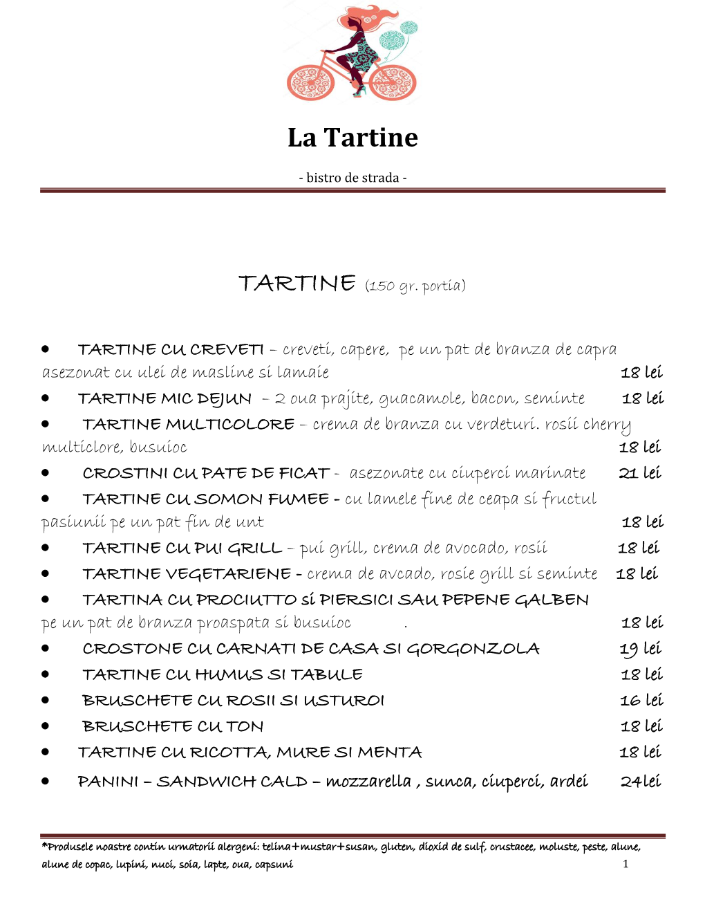 Descarcă Meniul La Tartine