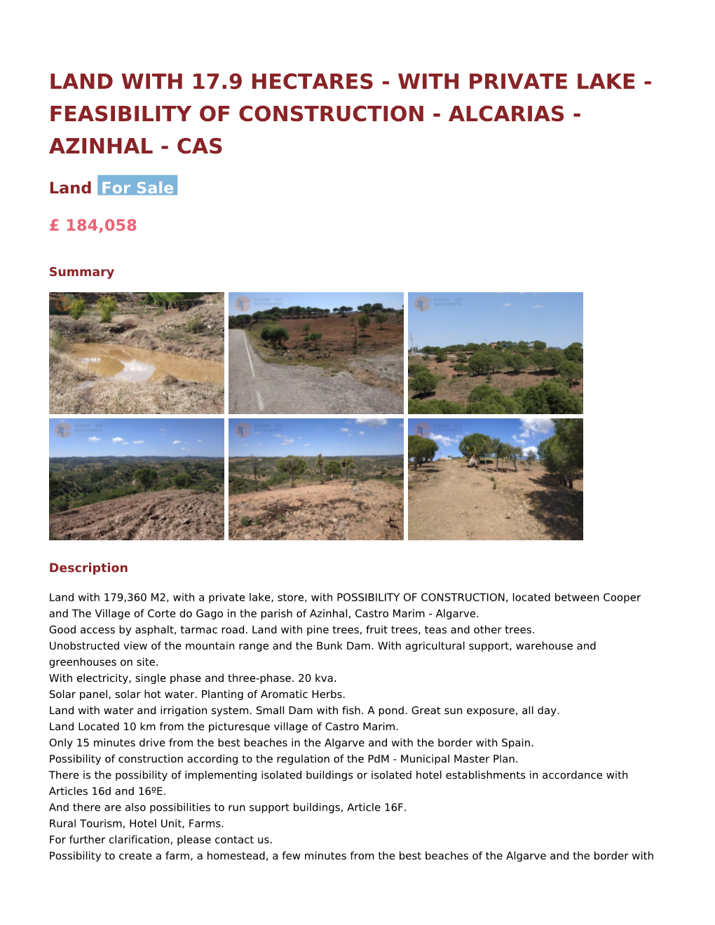 Alcarias - Azinhal - Cas