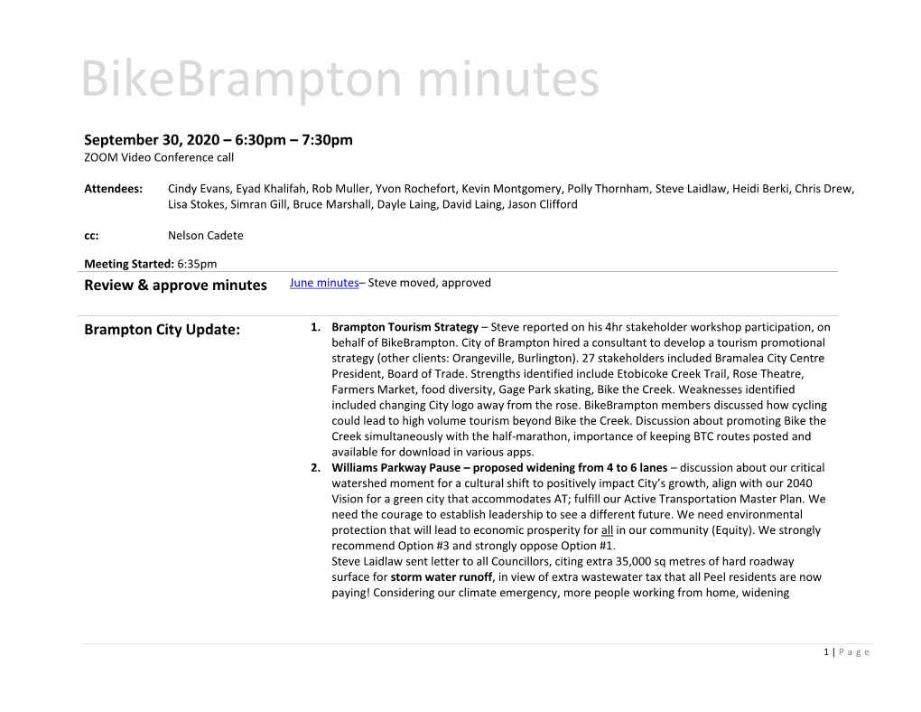 2020 09 30 Bikebrampton Meeting Minutes