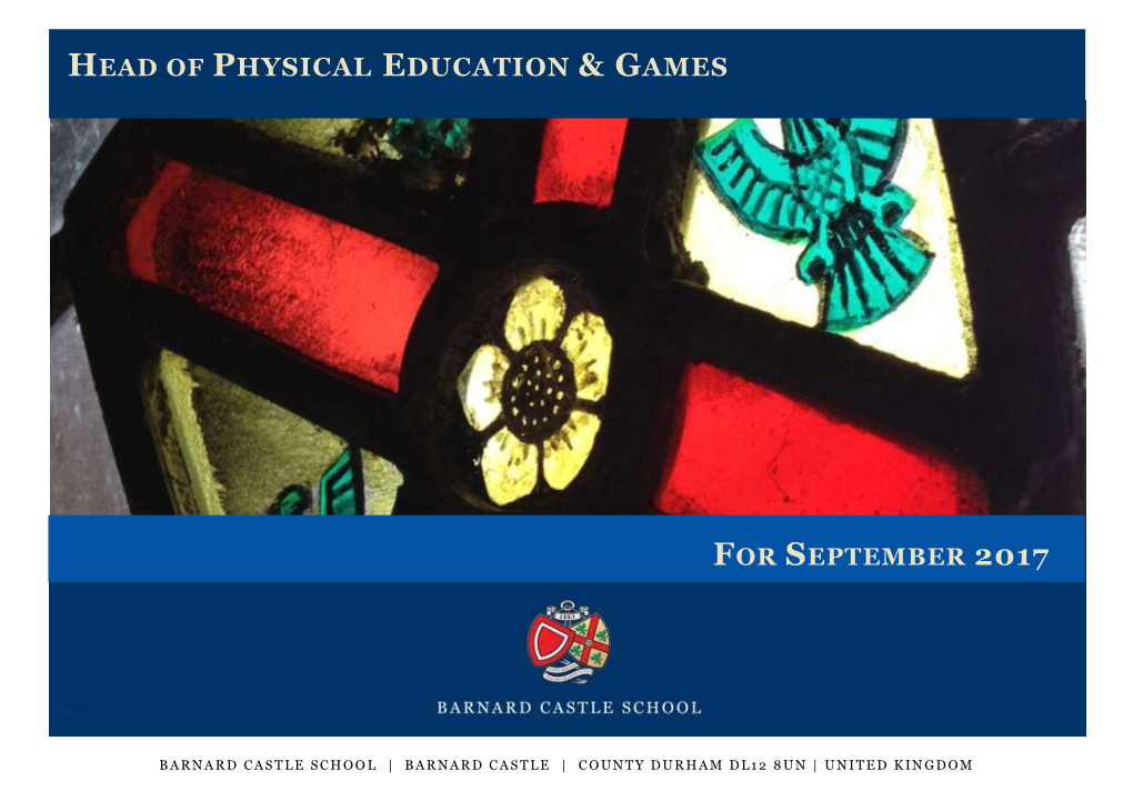 Head of Physical Education & Games