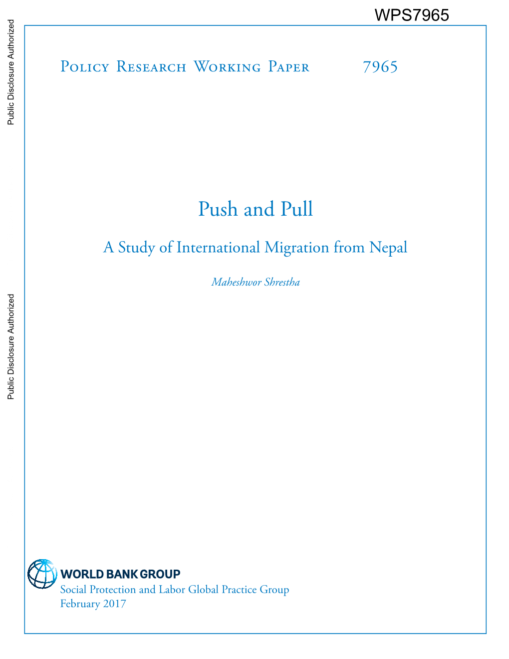 Push and Pull: a Study of International Migration from Nepal