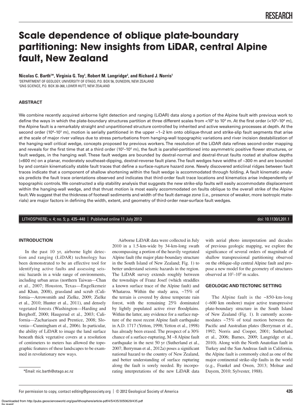 New Insights from Lidar, Central Alpine Fault, New Zealand