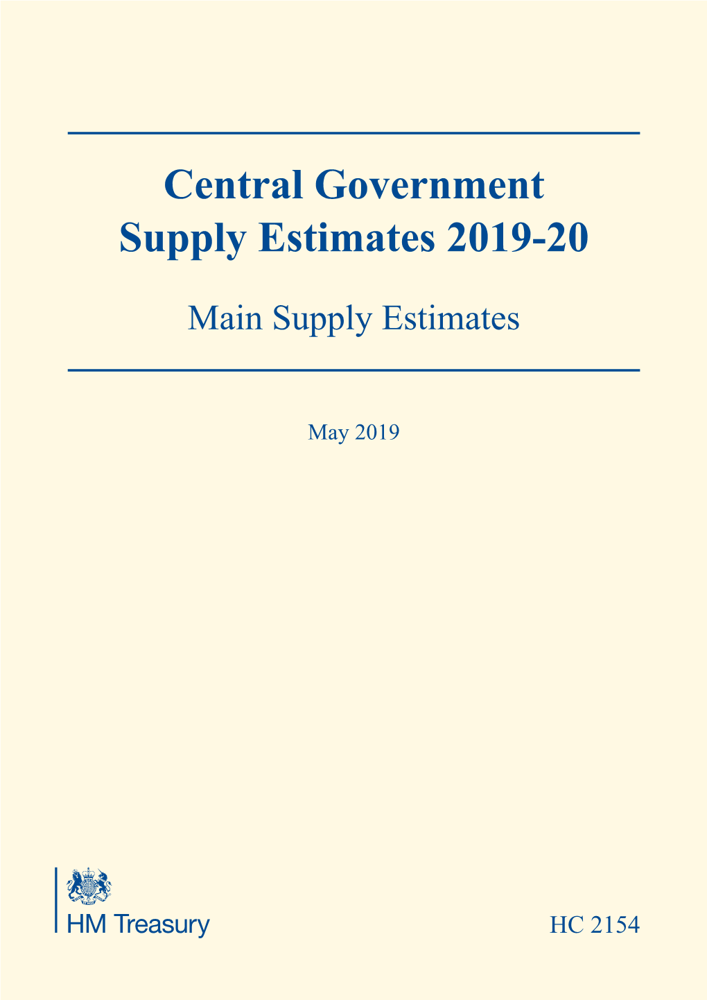 Supply Estimates 2019-20