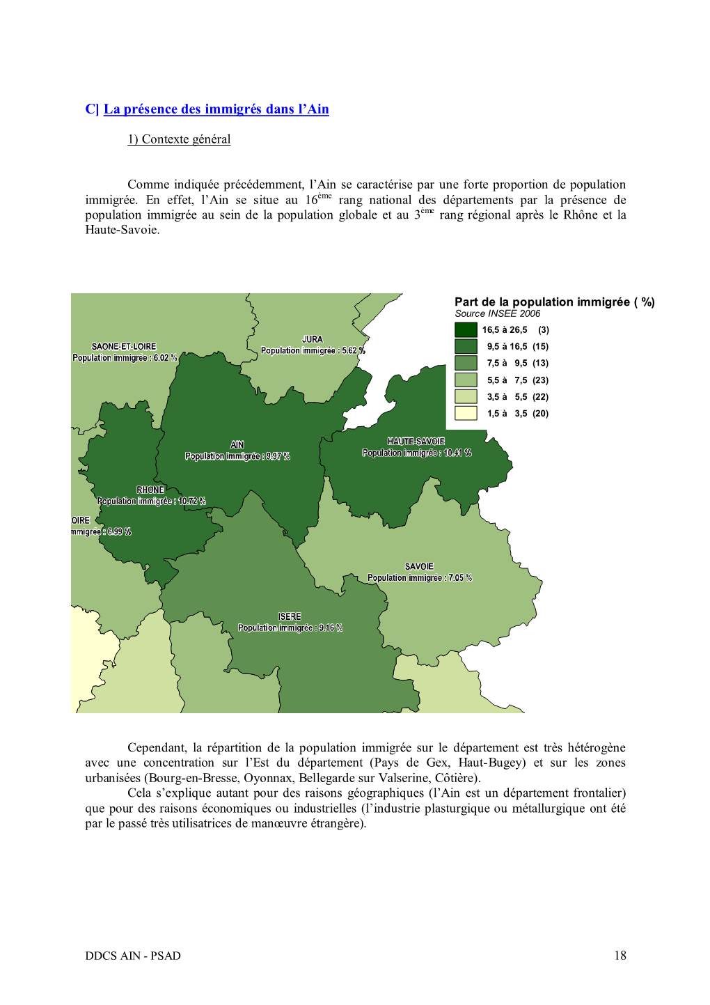 C] La Présence Des Immigrés Dans L'ain