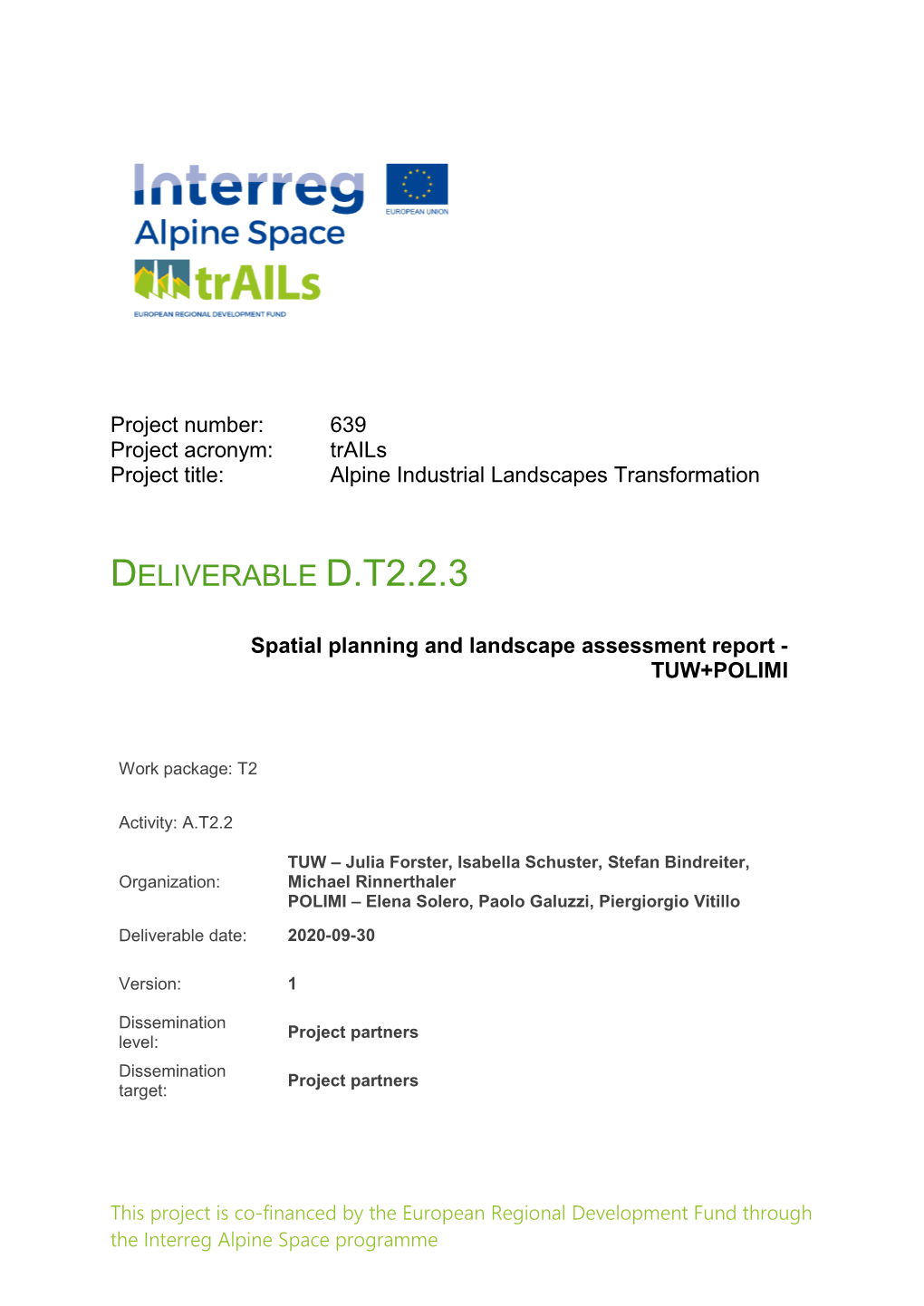 D.T2.2.3 Spatial Landscape Assessment Report