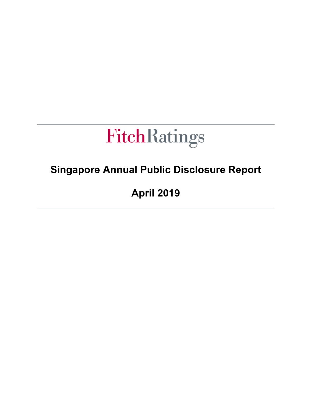 Singapore Annual Public Disclosure Report April 2019