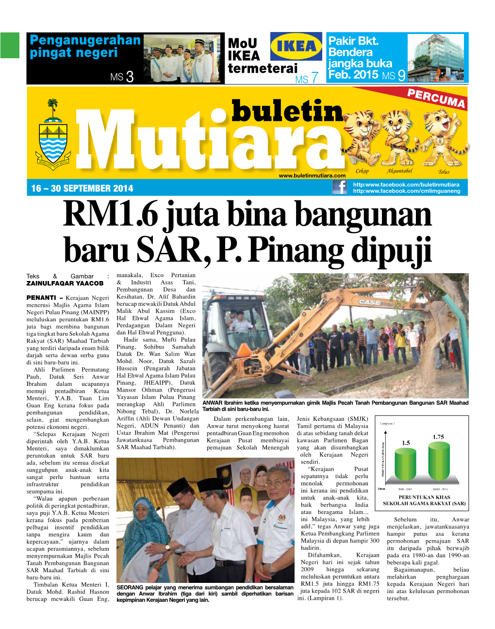 RM1.6 Juta Bina Bangunan Baru SAR, P. Pinang Dipuji