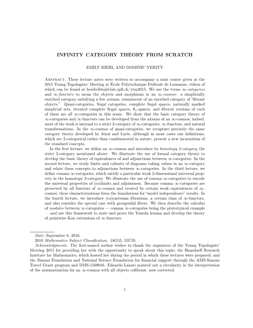 Category Theory from Scratch