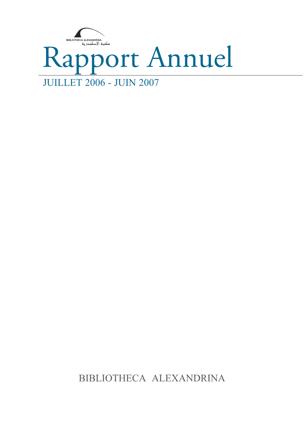 Rapport Annuel JUILLET 2006 - JUIN 2007