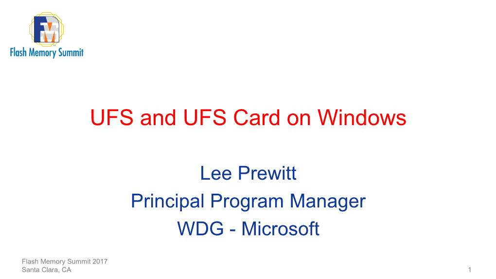 UFS and UFS Card on Windows