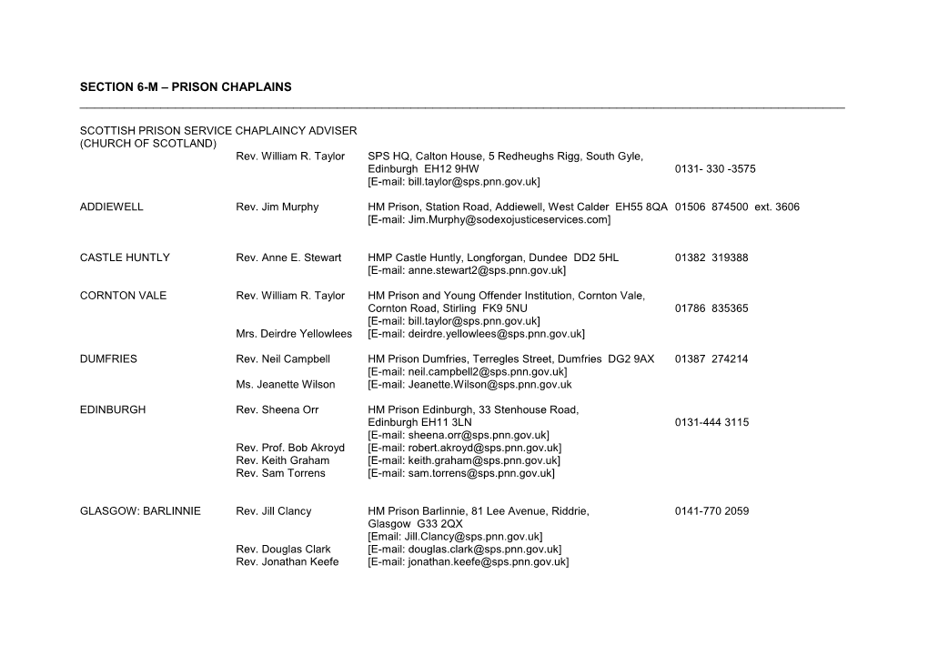 Prison Chaplains ______
