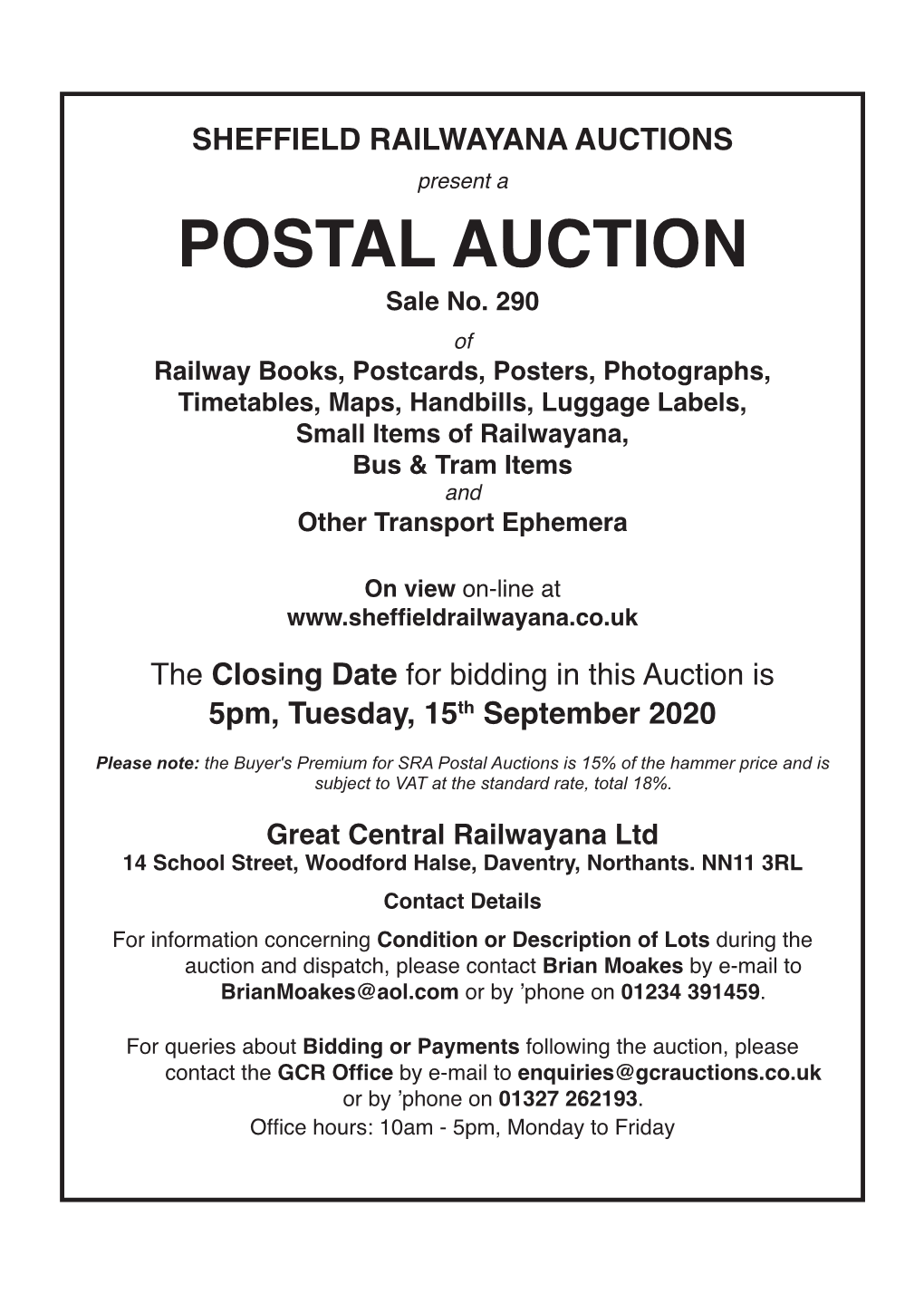 POSTAL AUCTION Sale No