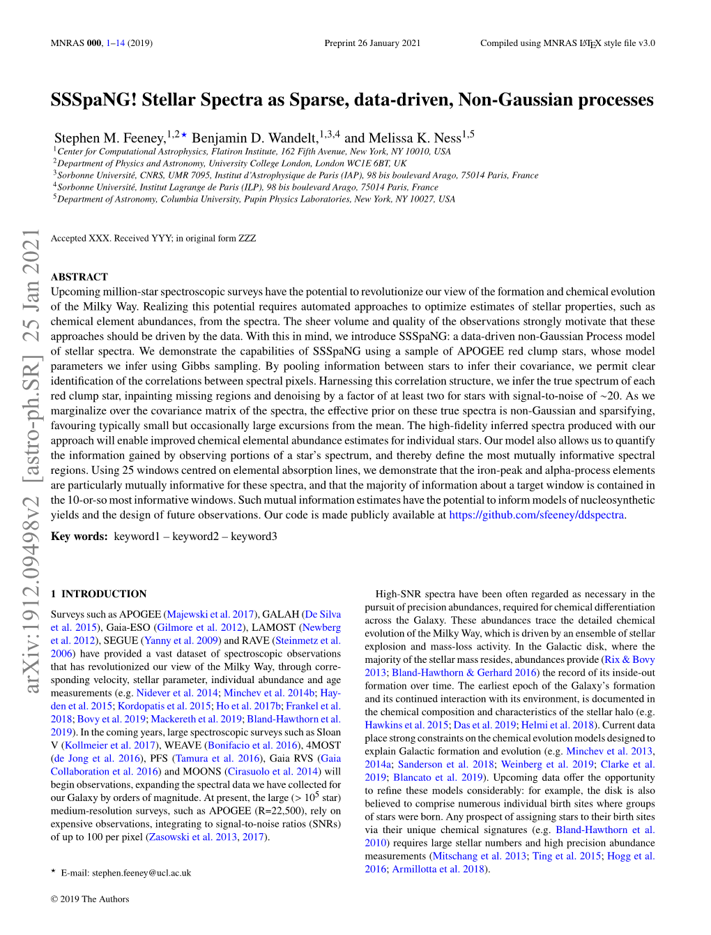 Arxiv:1912.09498V2 [Astro-Ph.SR] 25 Jan 2021 Measurements (E.G