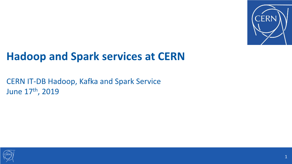 Hadoop and Spark Services at CERN