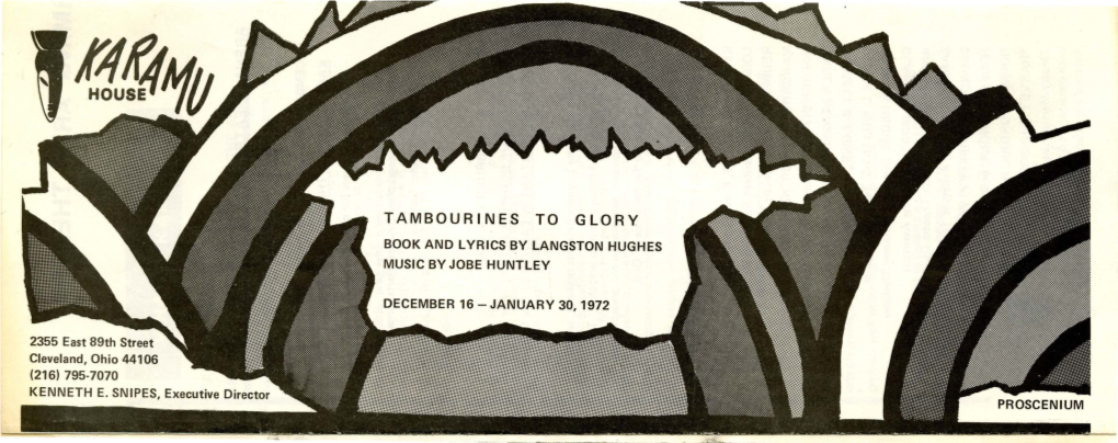 Tambourines to Glory Book and Lyrics by Langston Hughes Music by Jobe Huntley