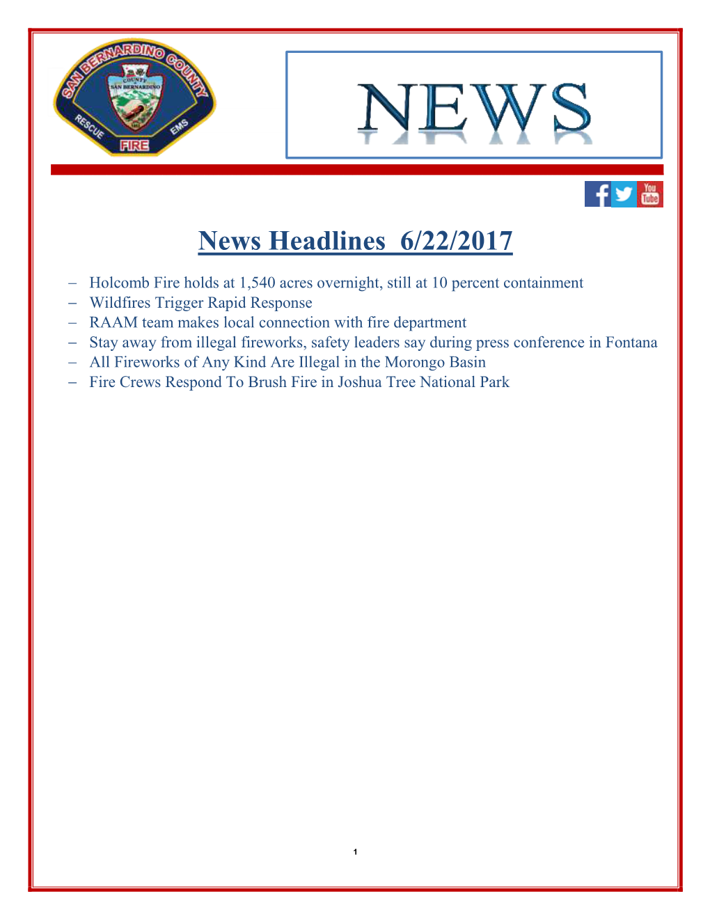 News Headlines 6/22/2017