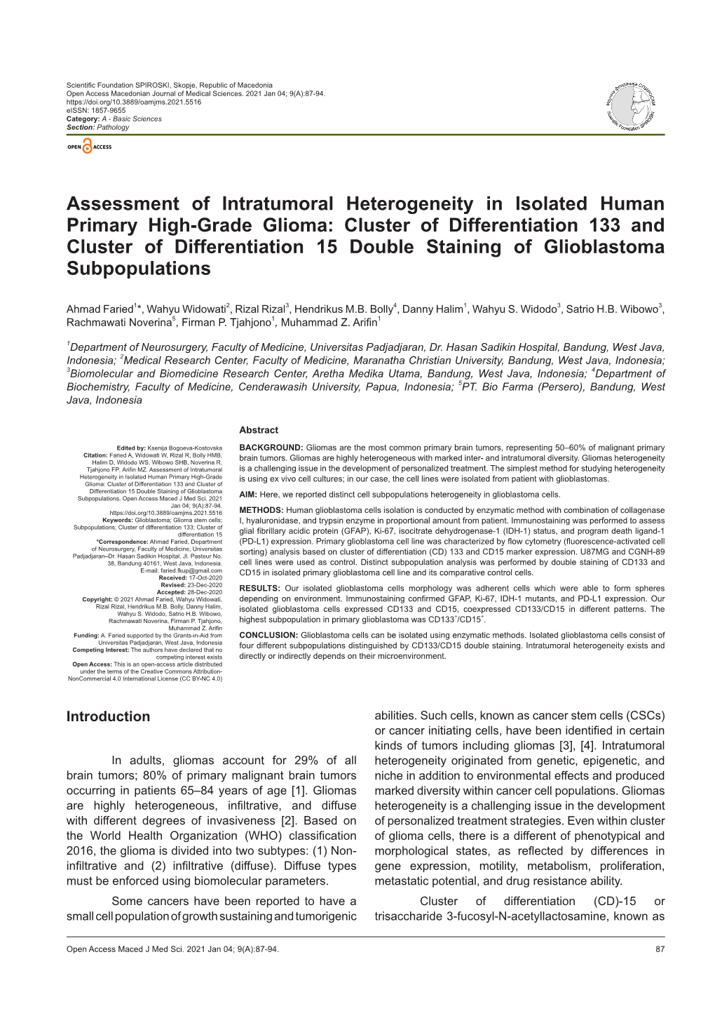 Assessment of Intratumoral Heterogeneity in Isolated Human