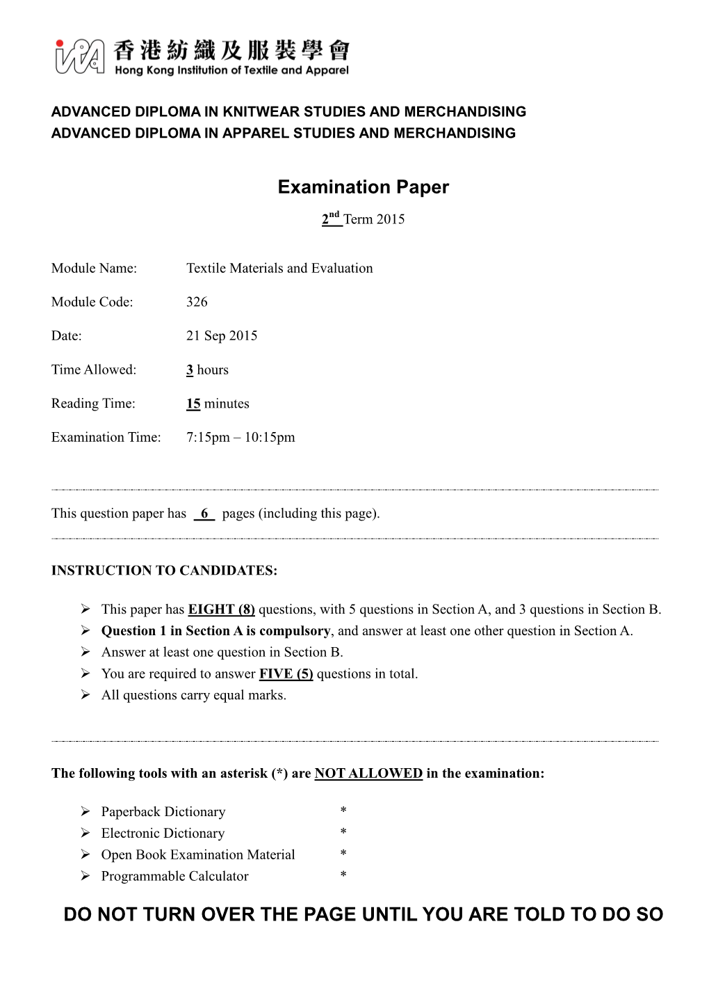 326 Exam Paper Eng