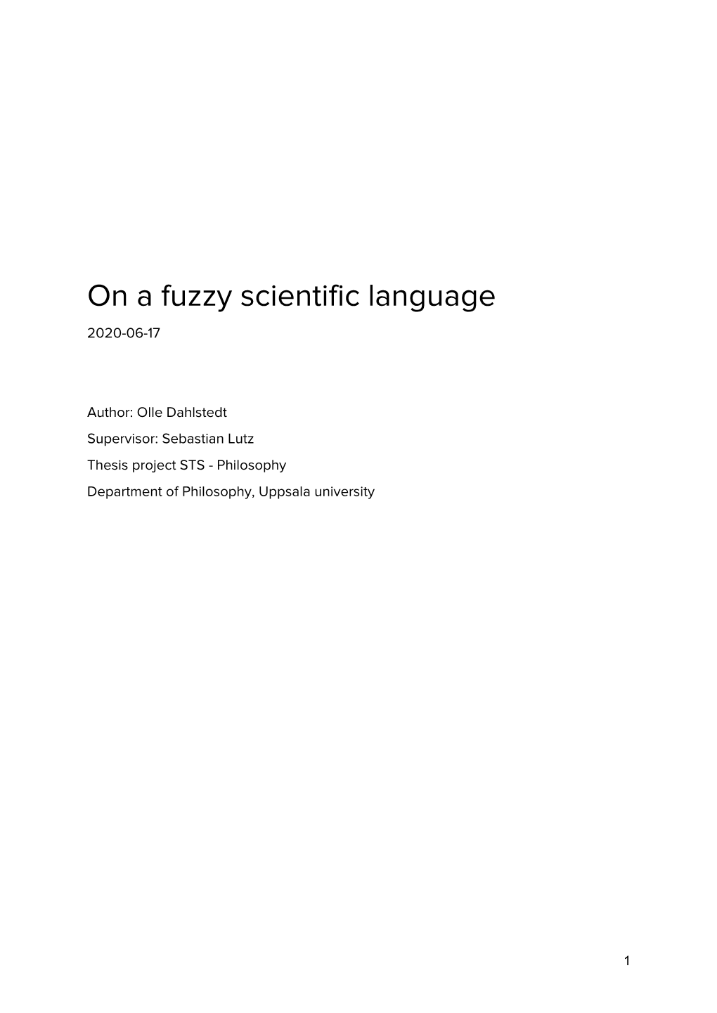 On a Fuzzy Scientific Language 2020-06-17