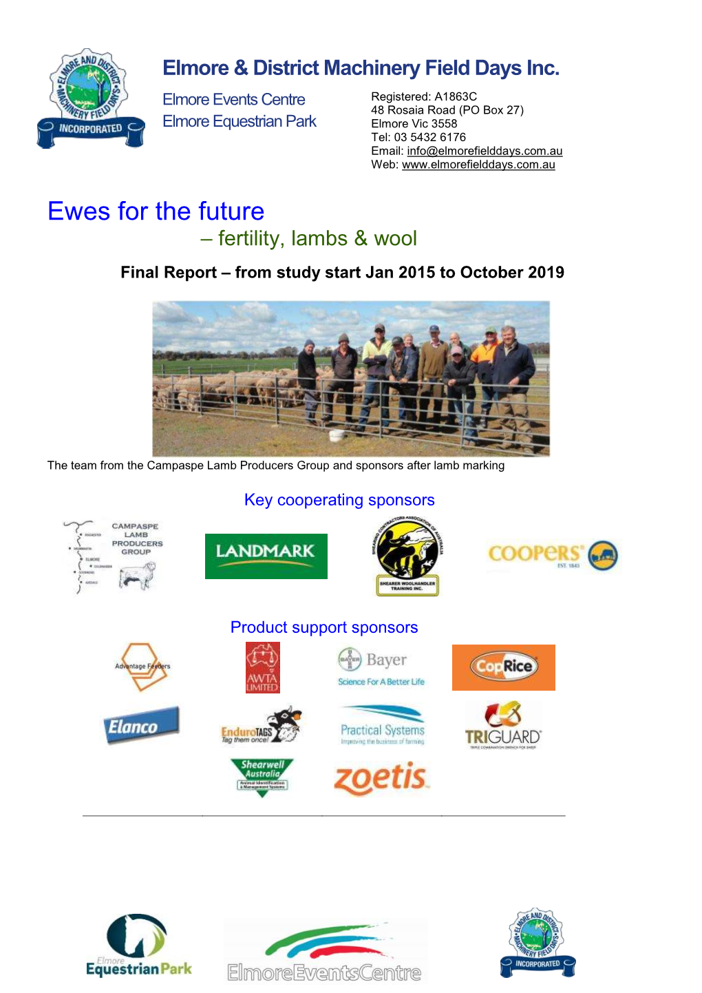 Elmore Field Day Ewe Trial 2015-2019 Final Report