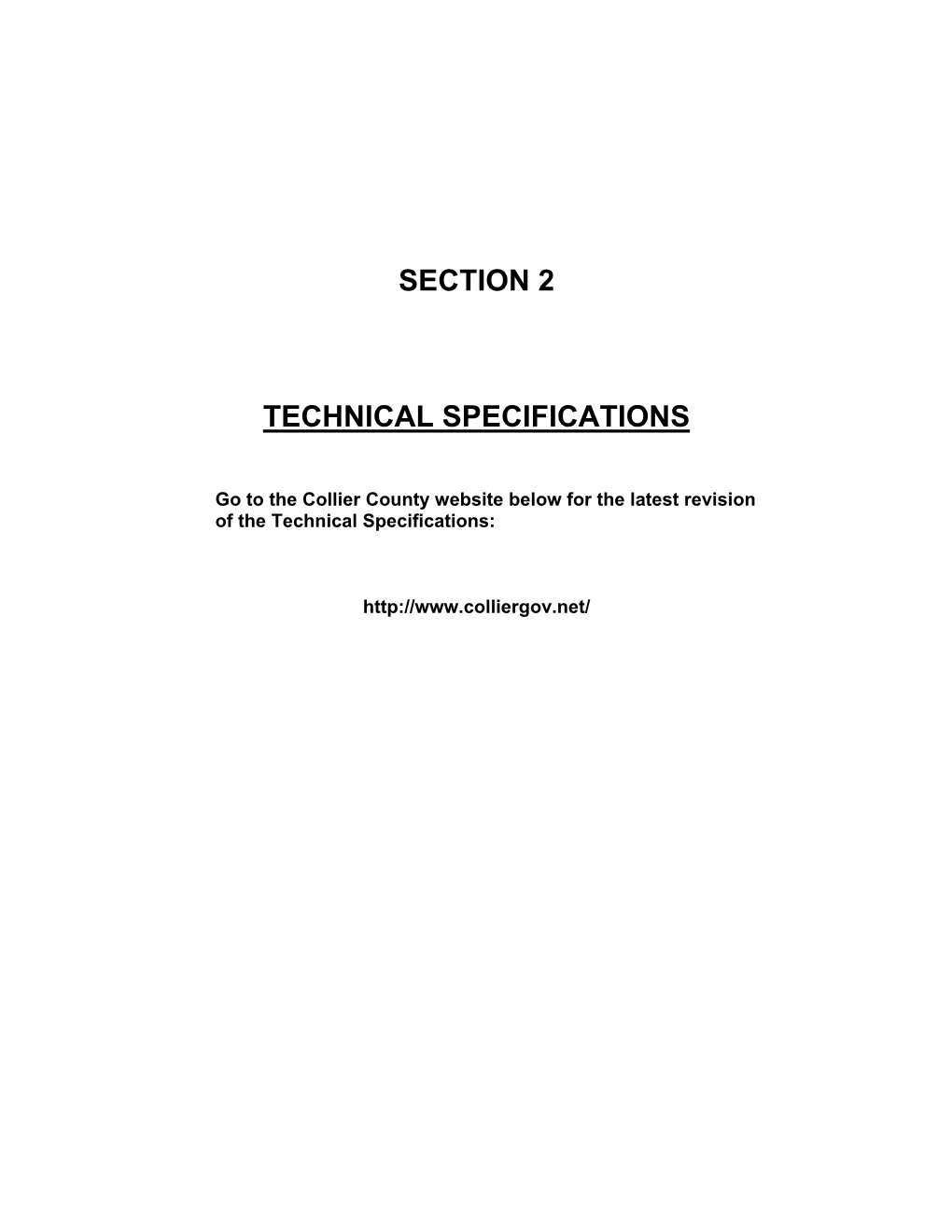 Section 2 Technical Specifications