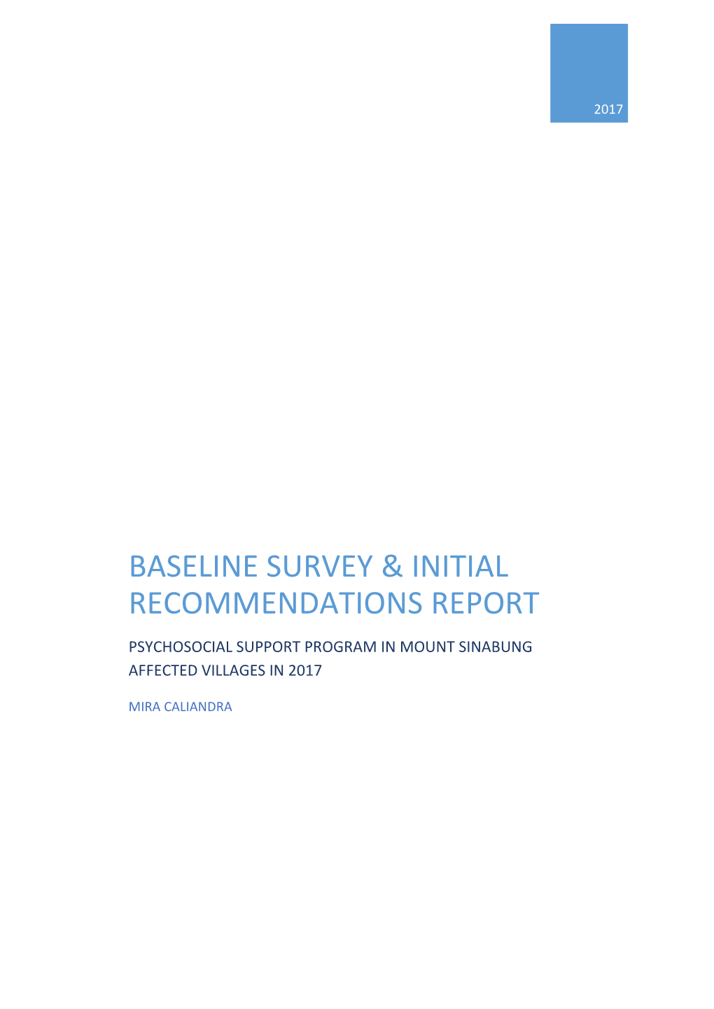 Baseline Survey & Initial Recommendations Report